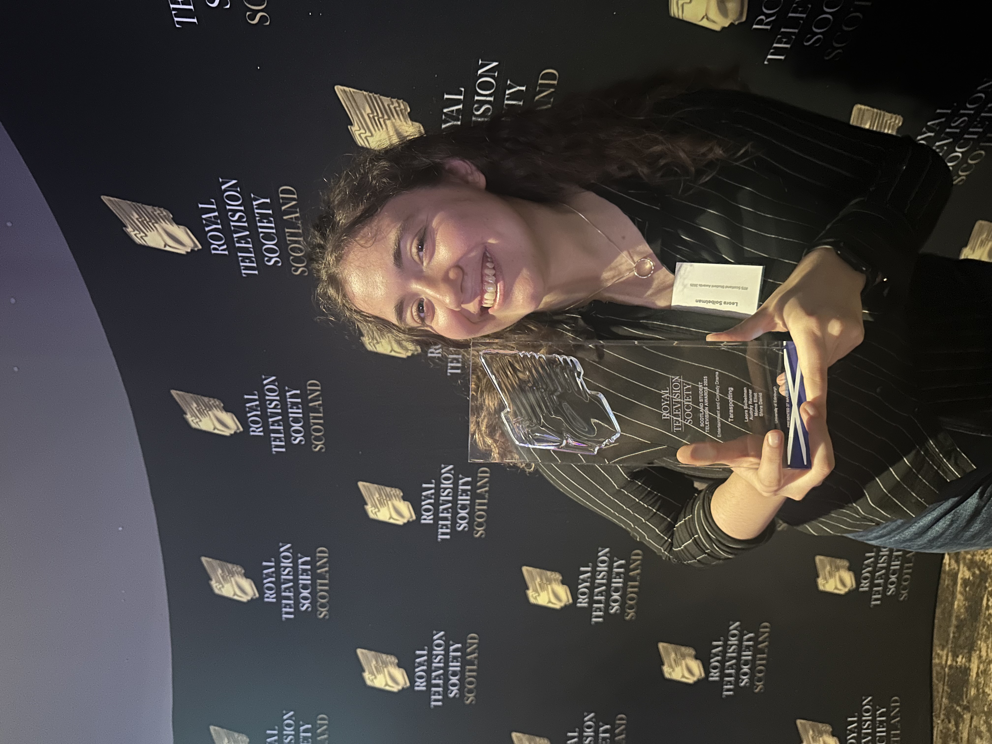 Leora Soibelman accepting an award